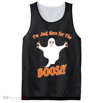 I'm Just Here For The Boos! Halloween Ghost Mesh Reversible Basketball Jersey Tank