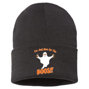 I'm Just Here For The Boos! Halloween Ghost Sustainable Knit Beanie