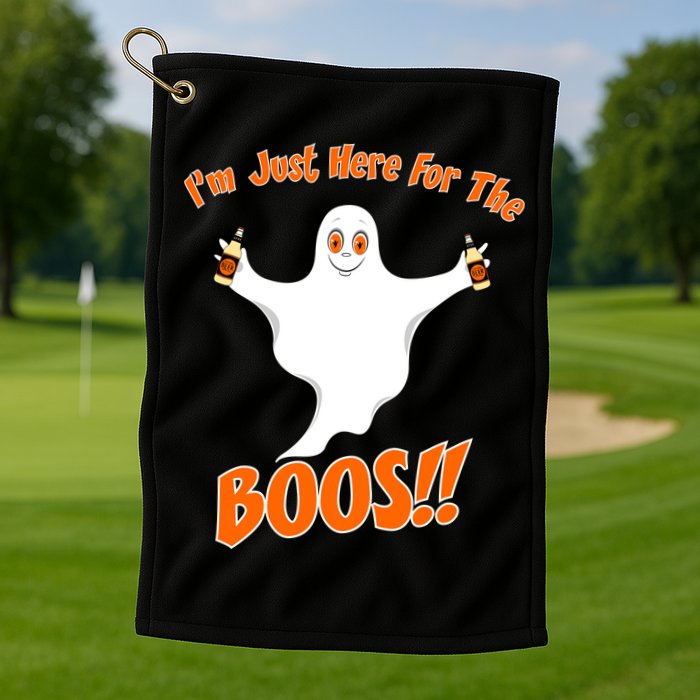 I'm Just Here For The Boos! Halloween Ghost Golf Towel