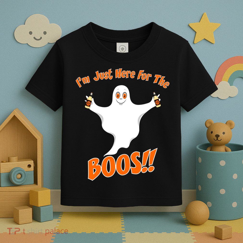 I'm Just Here For The Boos! Halloween Ghost Toddler T-Shirt