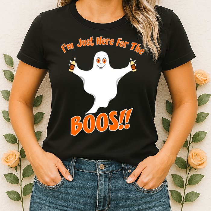 I'm Just Here For The Boos! Halloween Ghost Womens T-Shirt