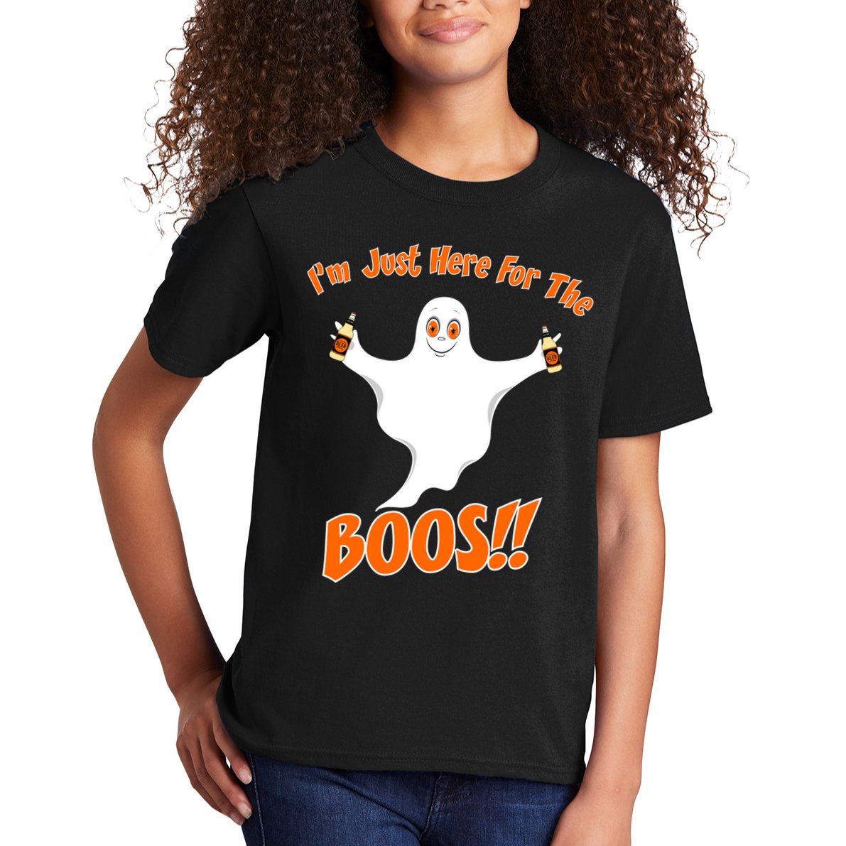 I'm Just Here For The Boos! Halloween Ghost Kids T-Shirt