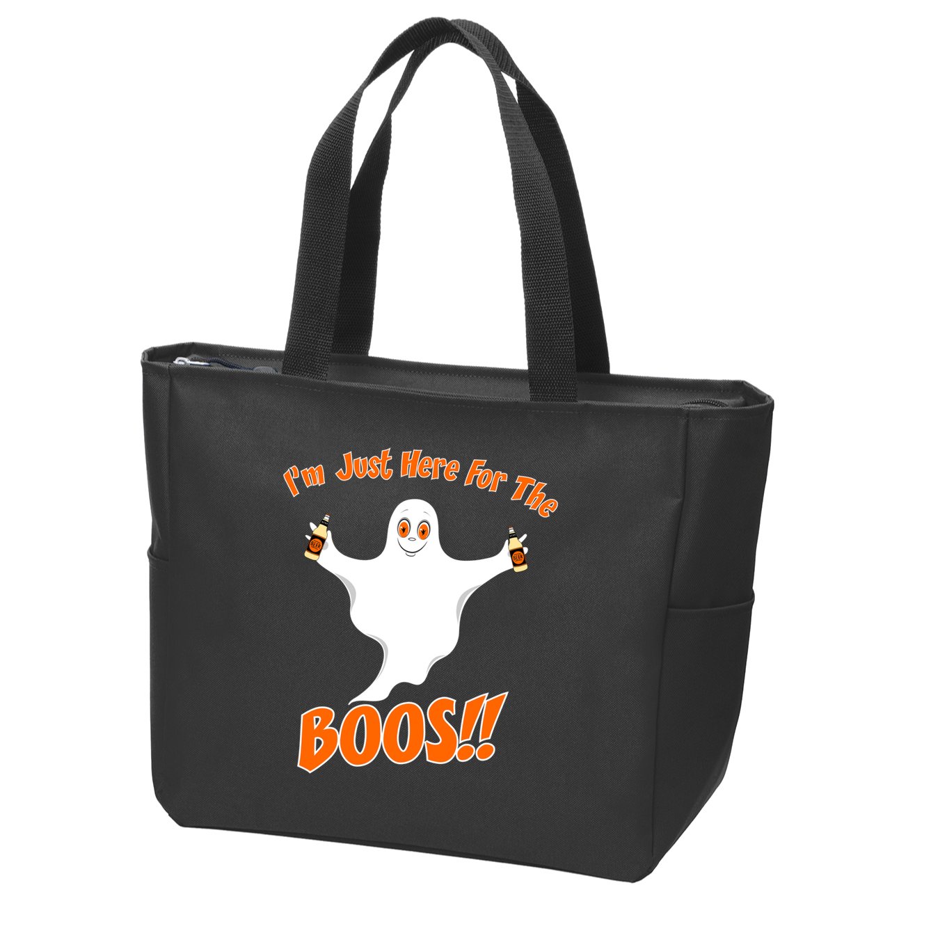 I'm Just Here For The Boos! Halloween Ghost Zip Tote Bag