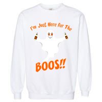 I'm Just Here For The Boos! Halloween Ghost Garment-Dyed Sweatshirt
