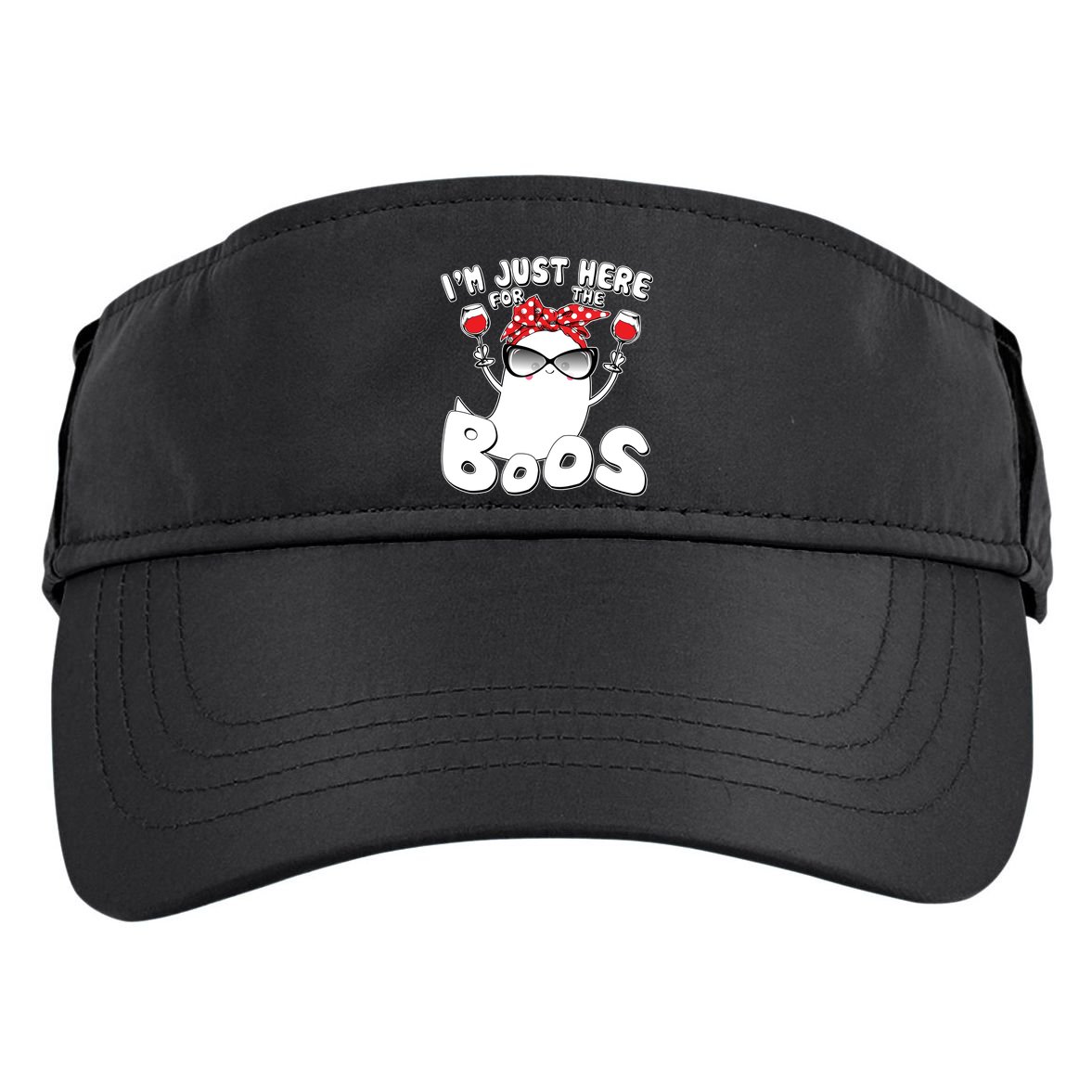 I'm Just Here For The Boos Wine Lover Adult Drive Performance Visor