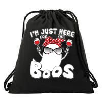 I'm Just Here For The Boos Wine Lover Drawstring Bag