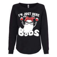 I'm Just Here For The Boos Wine Lover Womens California Wash Sweatshirt