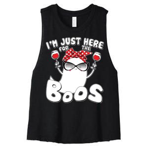 I'm Just Here For The Boos Wine Lover Women's Racerback Cropped Tank