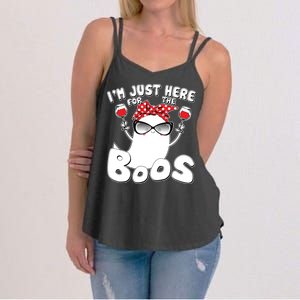 I'm Just Here For The Boos Wine Lover Women's Strappy Tank