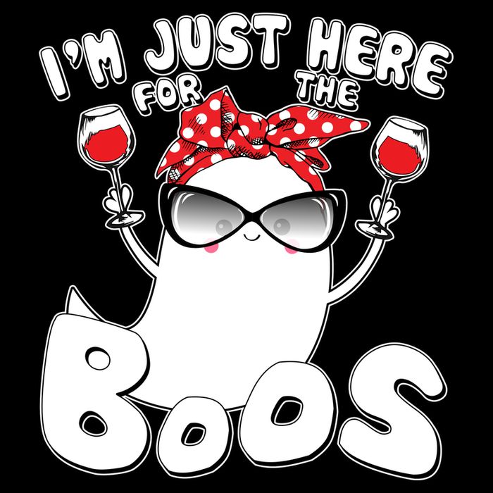 I'm Just Here For The Boos Wine Lover Women's Crop Top Tee