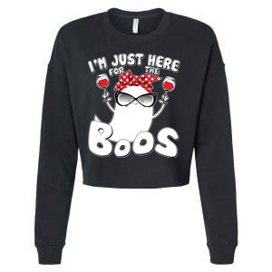 I'm Just Here For The Boos Wine Lover Cropped Pullover Crew