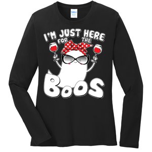 I'm Just Here For The Boos Wine Lover Ladies Long Sleeve Shirt