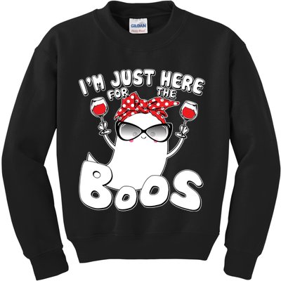 I'm Just Here For The Boos Wine Lover Kids Sweatshirt