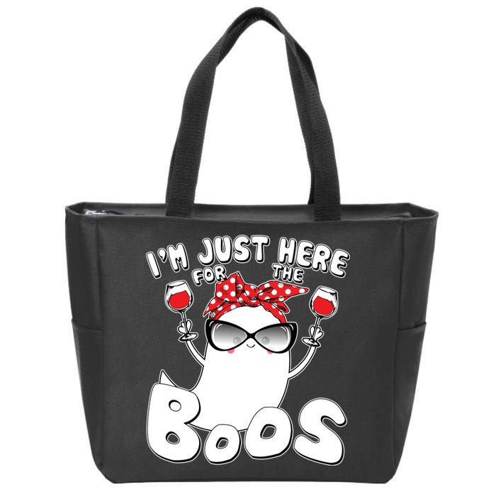 I'm Just Here For The Boos Wine Lover Zip Tote Bag