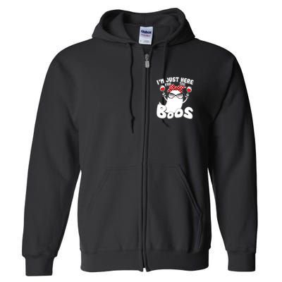 I'm Just Here For The Boos Wine Lover Full Zip Hoodie