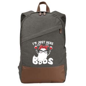 I'm Just Here For The Boos Wine Lover Cotton Canvas Backpack