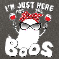 I'm Just Here For The Boos Wine Lover Cotton Canvas Backpack