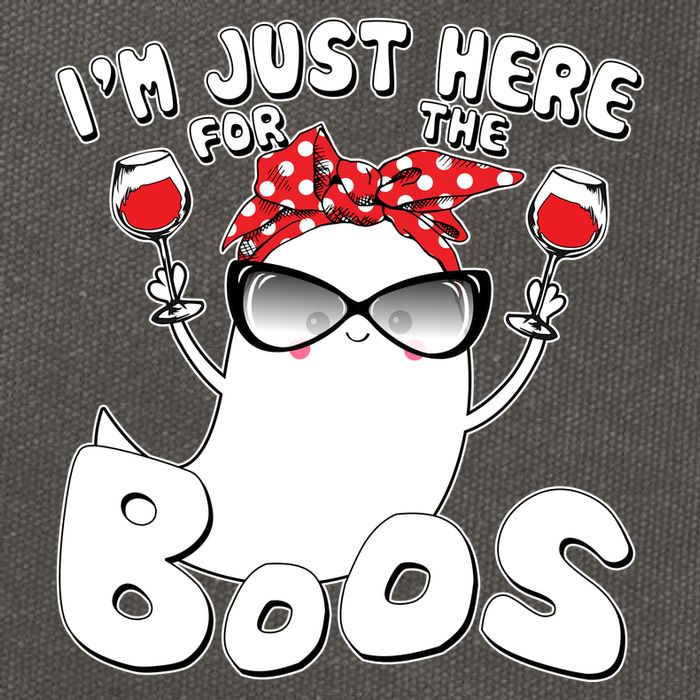 I'm Just Here For The Boos Wine Lover Cotton Canvas Backpack