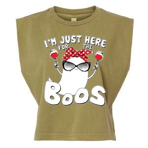 I'm Just Here For The Boos Wine Lover Garment-Dyed Women's Muscle Tee