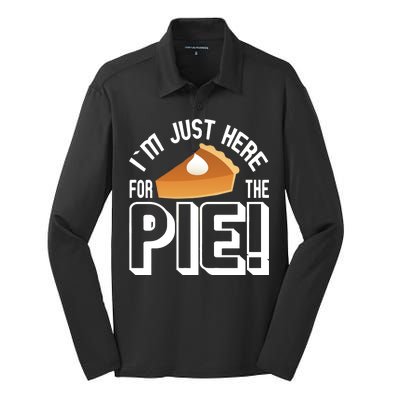 I'm Just Here For The Pie Silk Touch Performance Long Sleeve Polo