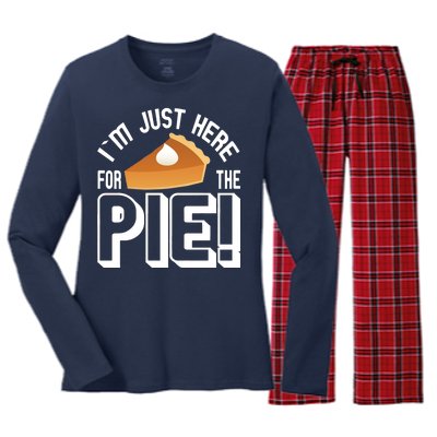 I'm Just Here For The Pie Women's Long Sleeve Flannel Pajama Set 