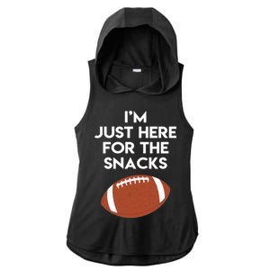 I'm Just Here for the Snacks Football Ladies PosiCharge Tri-Blend Wicking Draft Hoodie Tank