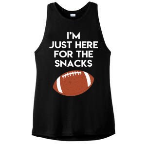 I'm Just Here for the Snacks Football Ladies PosiCharge Tri-Blend Wicking Tank