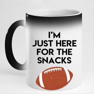 I'm Just Here for the Snacks Football 11oz Black Color Changing Mug