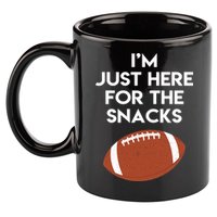 I'm Just Here for the Snacks Football 11oz C Handle Ceramic Mug