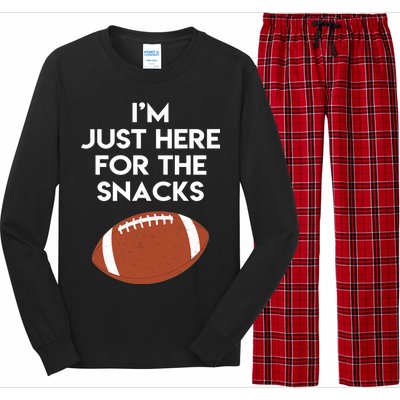 I'm Just Here for the Snacks Football Long Sleeve Pajama Set