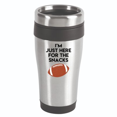 I'm Just Here for the Snacks Football 16oz Travel Tumbler