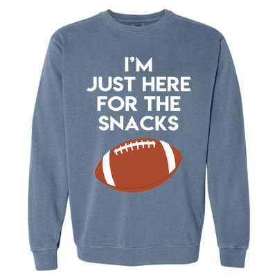 I'm Just Here for the Snacks Football Garment-Dyed Sweatshirt