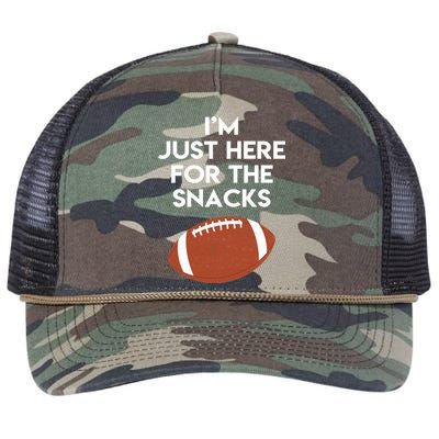 I'm Just Here for the Snacks Football Retro Rope Trucker Hat Cap