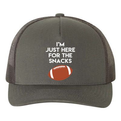 I'm Just Here for the Snacks Football Yupoong Adult 5-Panel Trucker Hat