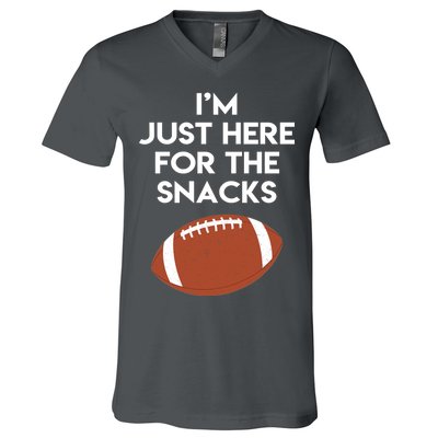 I'm Just Here for the Snacks Football V-Neck T-Shirt