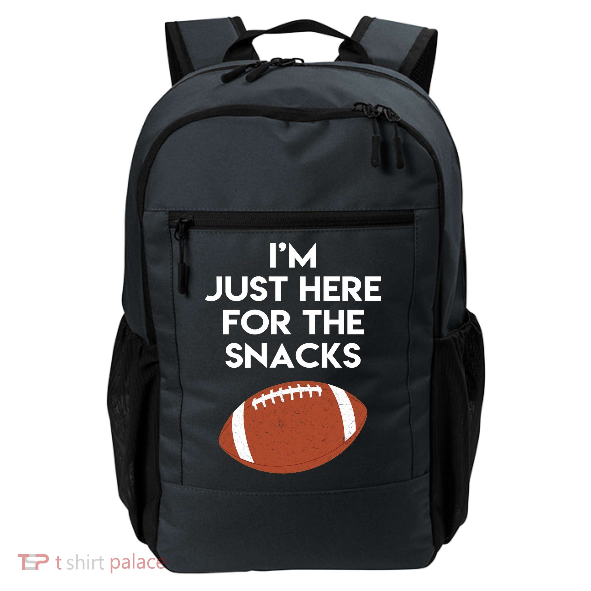 I'm Just Here for the Snacks Football Daily Commute Backpack