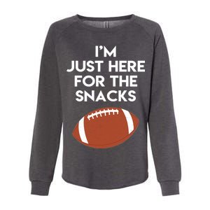 I'm Just Here for the Snacks Football Womens California Wash Sweatshirt