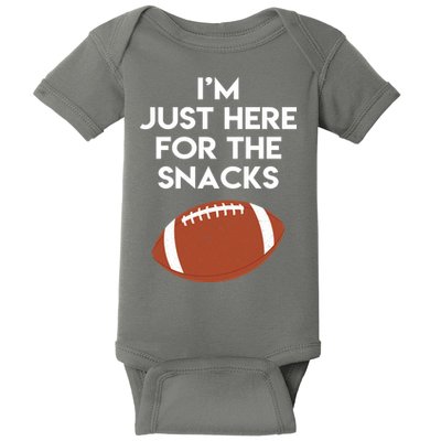 I'm Just Here for the Snacks Football Baby Bodysuit