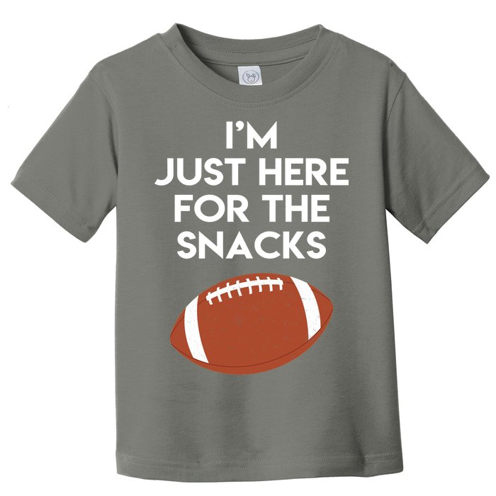 I'm Just Here for the Snacks Football Toddler T-Shirt