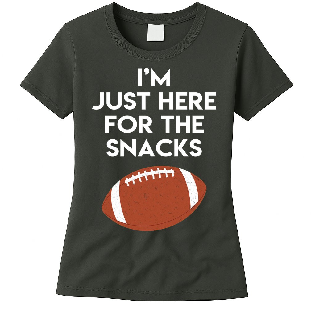 I'm Just Here for the Snacks Football Womens T-Shirt
