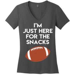 I'm Just Here for the Snacks Football Women's V-Neck T-Shirt