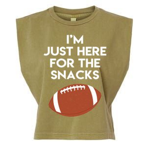 I'm Just Here for the Snacks Football Garment-Dyed Women's Muscle Tee