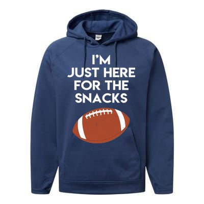 I'm Just Here for the Snacks Football Performance Fleece Hoodie