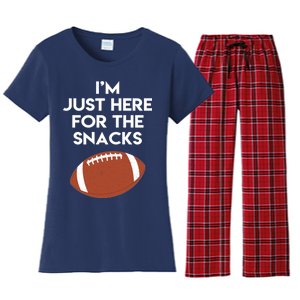 I'm Just Here for the Snacks Football Women's Flannel Pajama Set