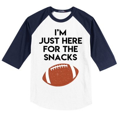 I'm Just Here for the Snacks Football Baseball Sleeve Shirt