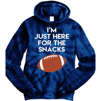 I'm Just Here for the Snacks Football Tie Dye Hoodie