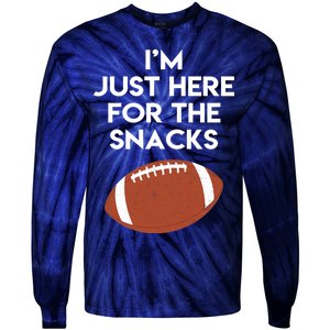 I'm Just Here for the Snacks Football Tie-Dye Long Sleeve Shirt