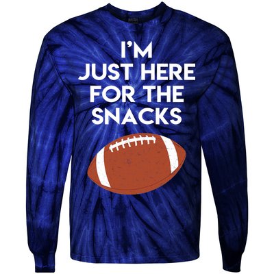 I'm Just Here for the Snacks Football Tie-Dye Long Sleeve Shirt