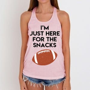 I'm Just Here for the Snacks Football Women's Knotted Racerback Tank