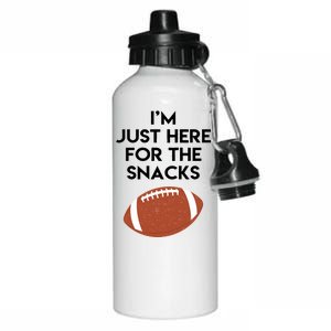 I'm Just Here for the Snacks Football Aluminum Water Bottle